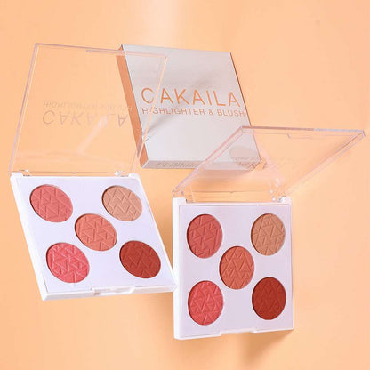 Five-color Matte Pearl Rouge Blush Palette