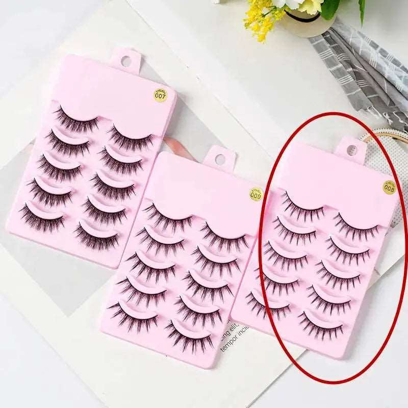 5 Pairs Manga Lashes New Arrival Anime Cosplay Natural Wispy  Korean Makeup Artificial False Eyelashes - Image #12