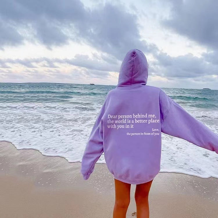 Love Notes Hoodie: Cosy Kangaroo Pocket Drawstring Hoodie with a Heartfelt Message