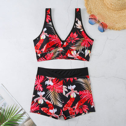 Two-piece Swimsuit Printed Boxer Multi-color Swimsuit.