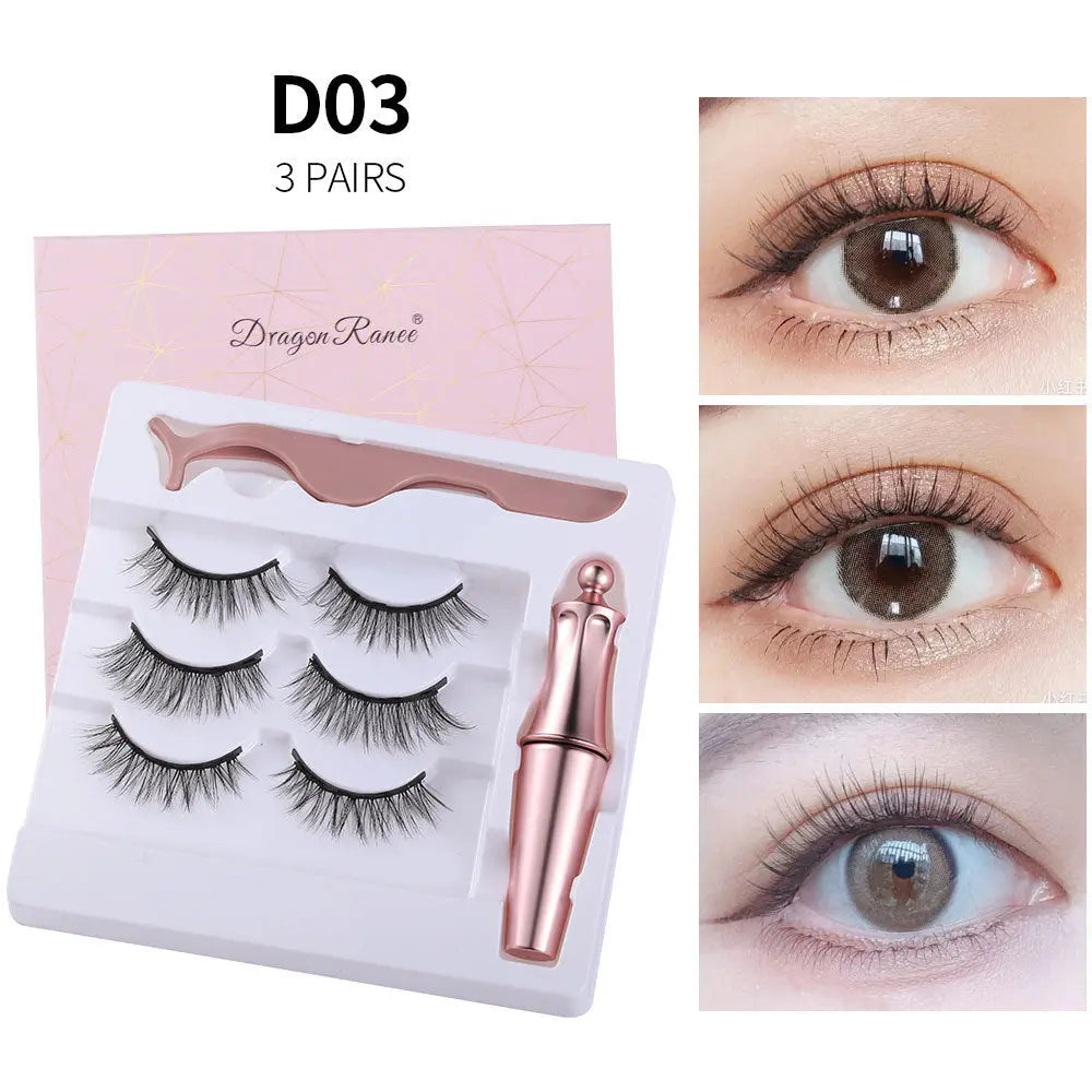 Natural Long Lasting Magnetic Liquid Eyeliner & Magnetic False Eyelashes & Tweezer Set Make up Set - Image #26