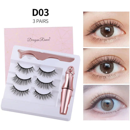 Natural Long Lasting Magnetic Liquid Eyeliner & Magnetic False Eyelashes & Tweezer Set Make up Set - Image #26