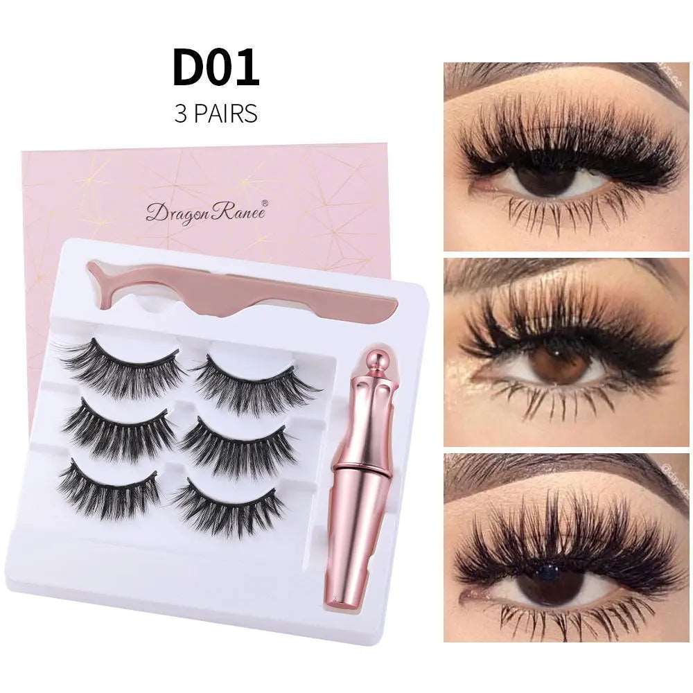 Natural Long Lasting Magnetic Liquid Eyeliner & Magnetic False Eyelashes & Tweezer Set Make up Set - Image #24