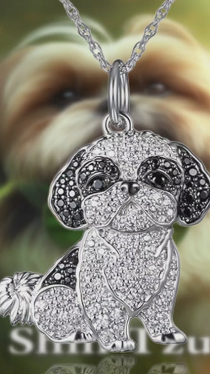 Shih Tzu Pendant  Puppy Necklace