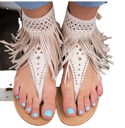 "Summer Chic Sandals: Stylish Flat Thong Shoes for Women (Plus Sizes Available)" - Ridnaps fashion